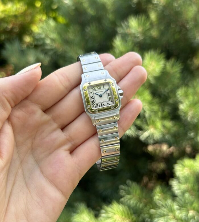 Ceas Cartier Santos din otel cu aur de 18k